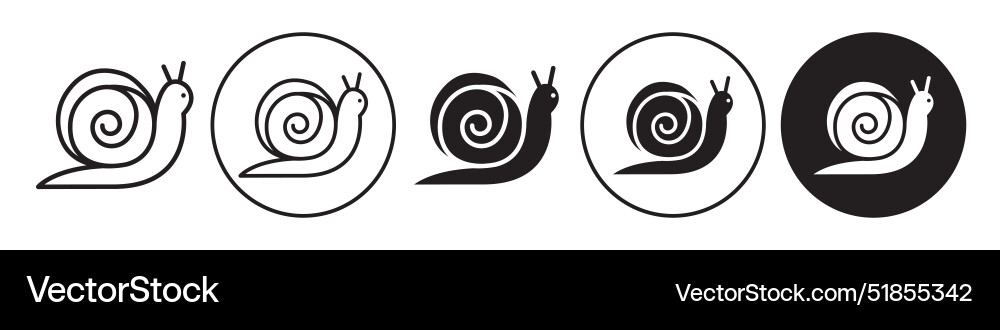 Snail icon set collection for web Vector Image
