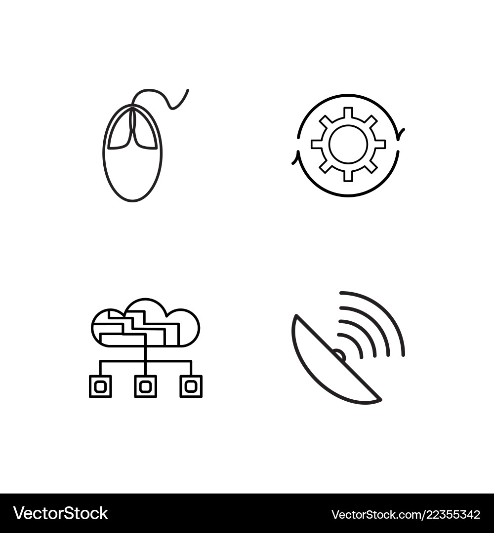 Web simple outlined icons set Web simple outlined icons set Vector Image