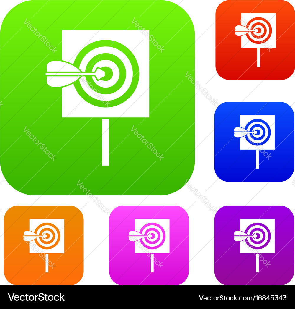 Arrow in the center of target set collection vector image