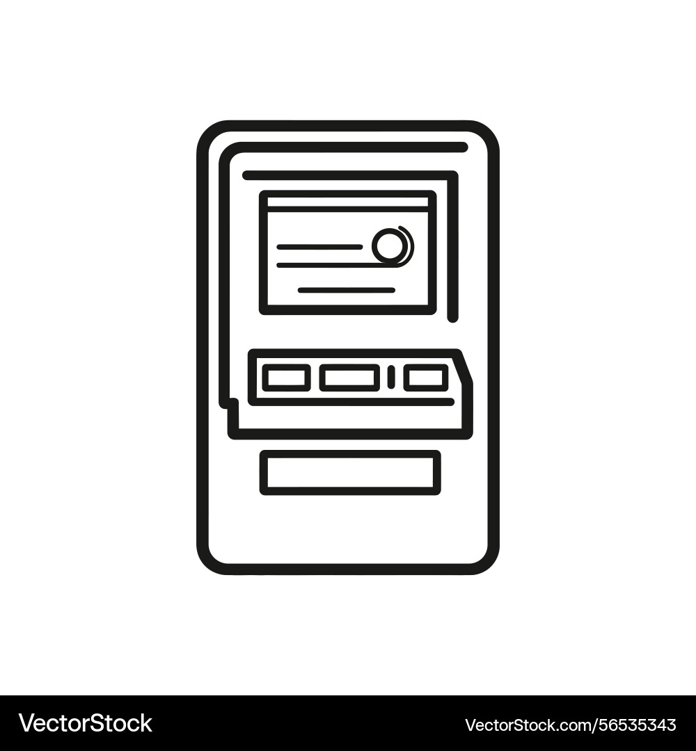 Automated teller machine icon outline style Vector Image