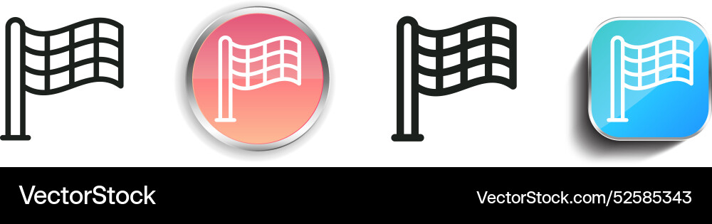 Checkered flag icon thin linear regular Vector Image