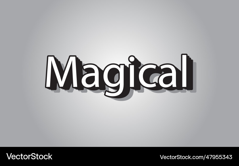 Editable text effect 3d magical and minimal font vector image