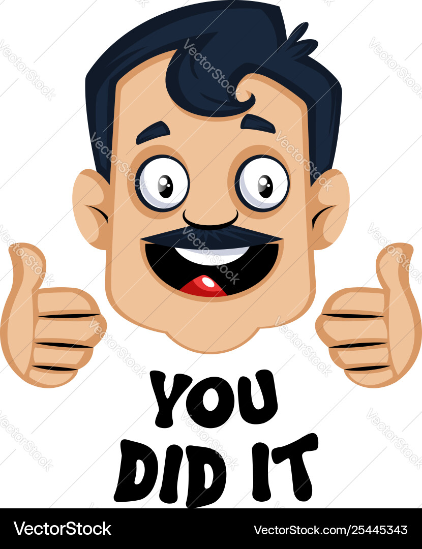 Man is showing you did it with hand gesture Vector Image