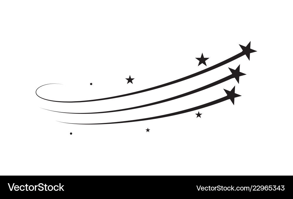 Star Trail Comet - Black Lines Vector Image