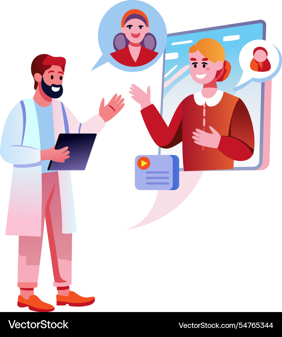 A flat of character doing language vector image