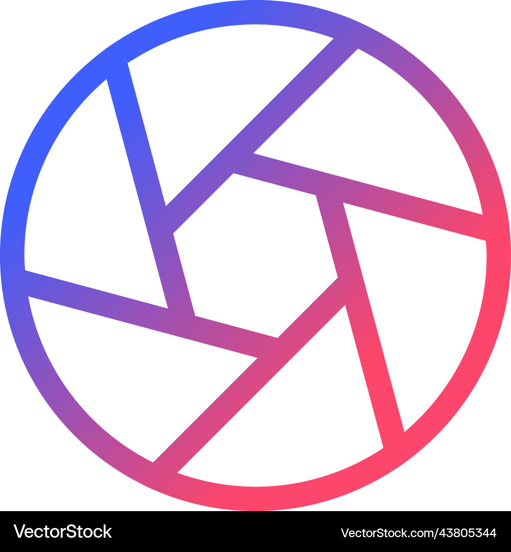 Camera diaphragm pixel perfect gradient linear ui Vector Image