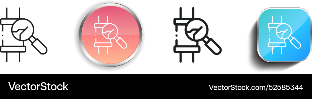Checking icon thin linear regular and button vector image