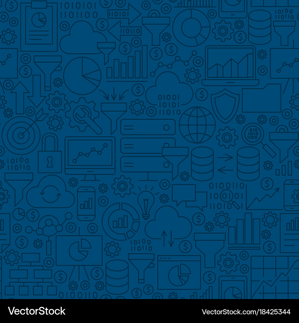 Data Tile Pattern - Line Art Vector Image