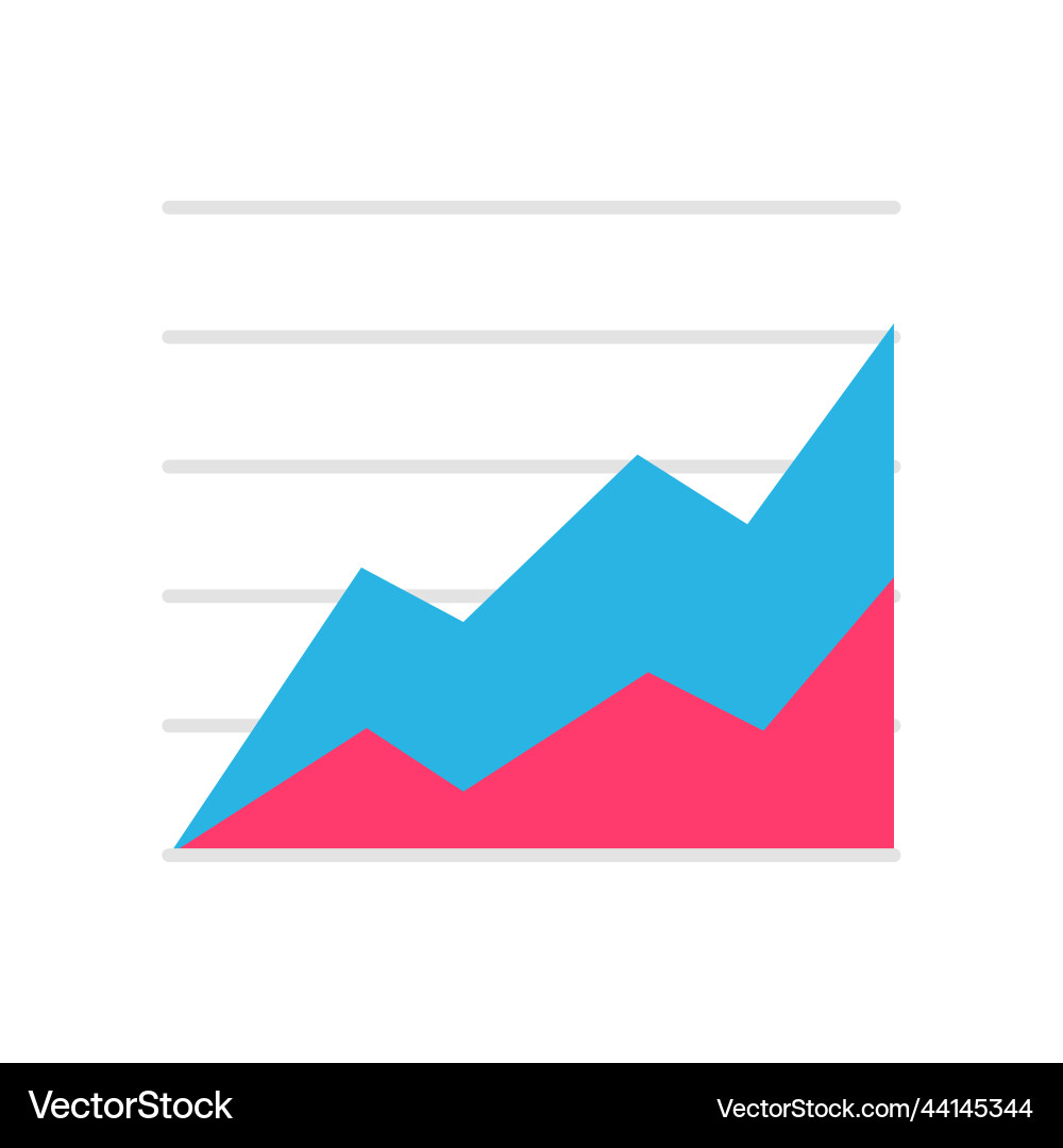 Line graph comparing business performance company Vector Image