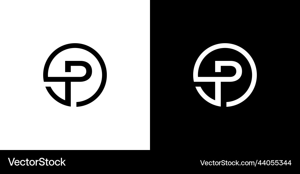 Modern and unique p initial circle logo design Vector Image