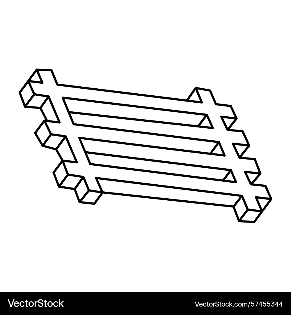 Optical illusion unreal geometric object Optical illusion unreal geometric object Vector Image