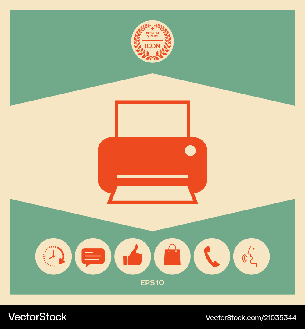 Print icon for web vector image