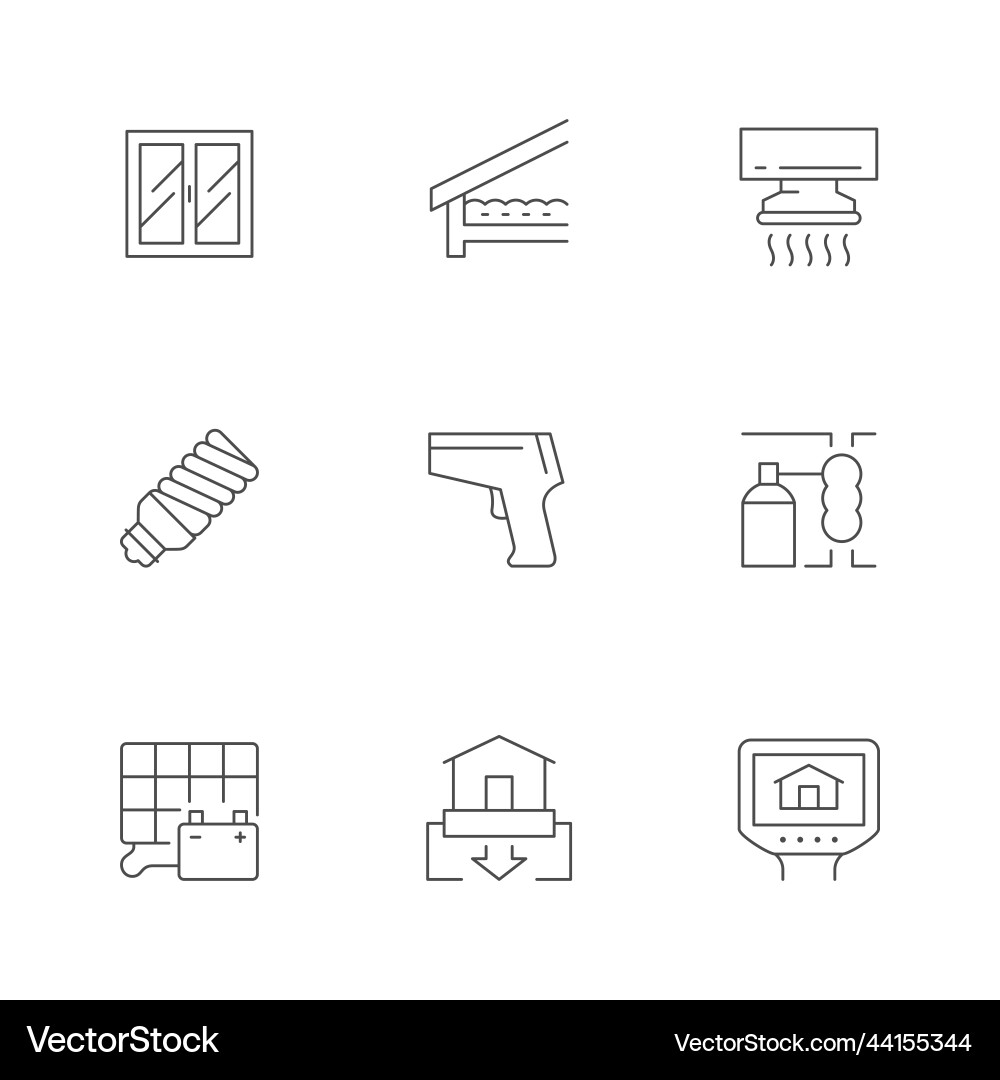 Set line icons of energy audit Set line icons of energy audit Vector Image