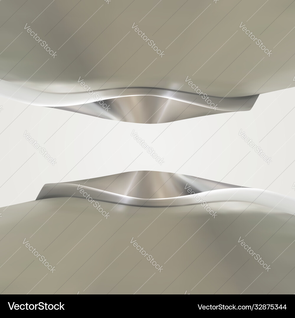 Shiny metallic frame with abstract curves Vector Image