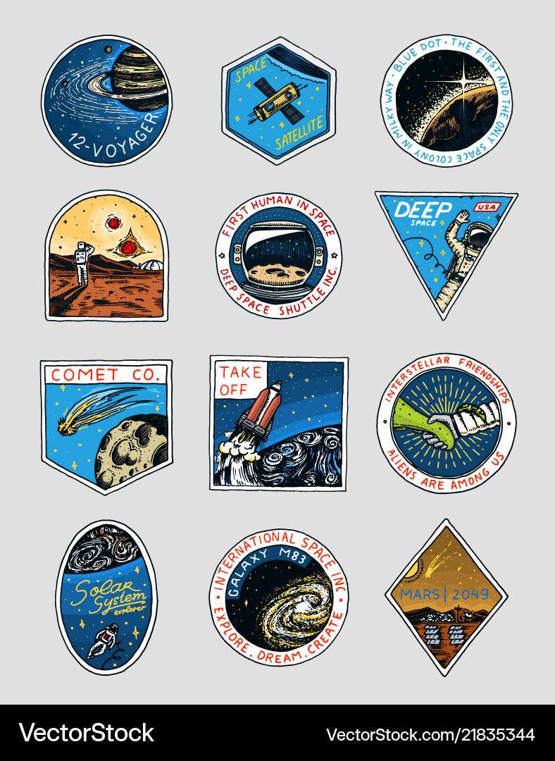 Space logo exploration of the astronomical galaxy Space logo exploration of the astronomical galaxy vector image