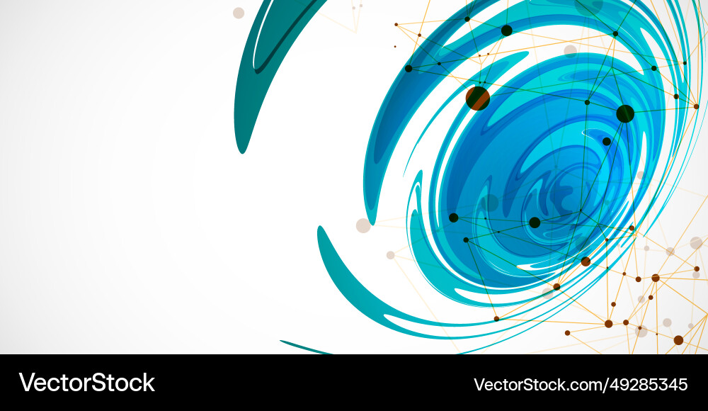 Abstract background of water waves with plexus vector image