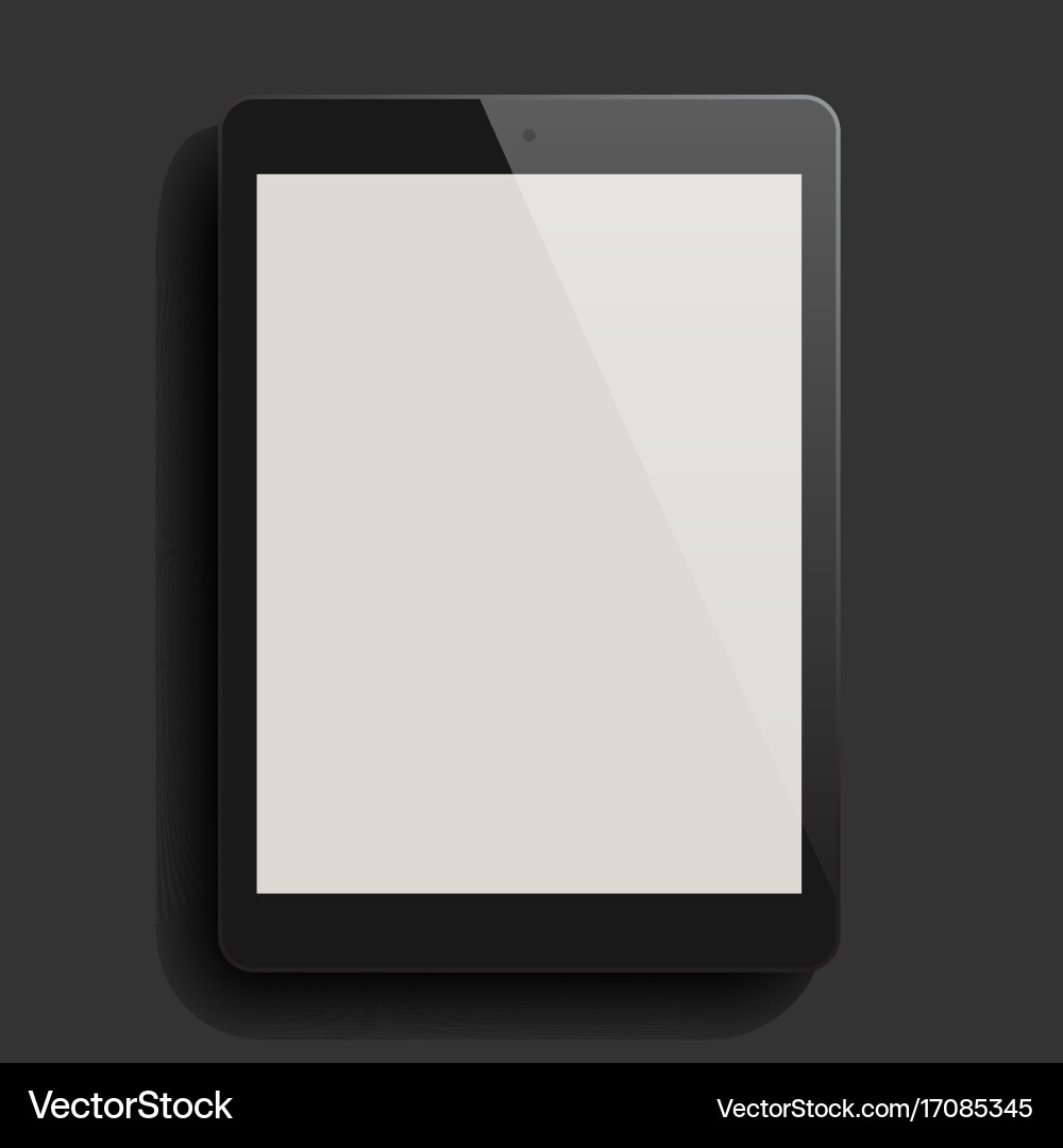 Background with blank tablet computer Vector Image