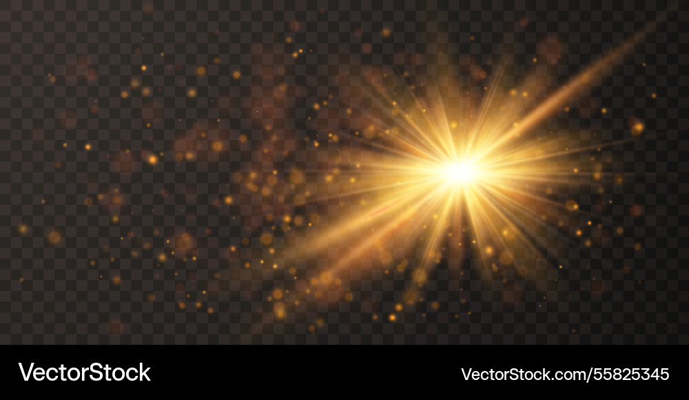 Bright flash effect with rays and glare light Bright flash effect with rays and glare light vector image