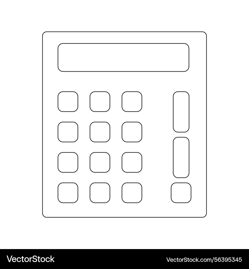 Calculator outline icon simple numeric keypad Calculator outline icon simple numeric keypad vector image