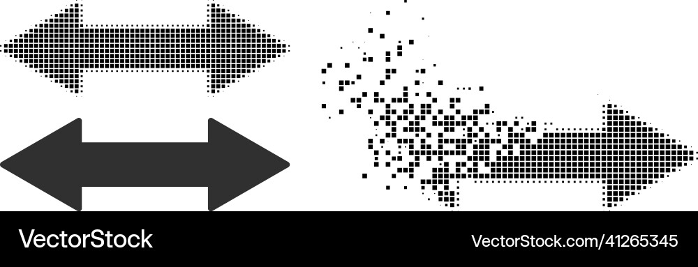 Dissolving pixelated and original horizontal Vector Image