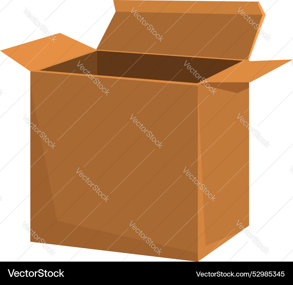 Empty cardboard box is open ready to be filled Empty cardboard box is open ready to be filled vector image