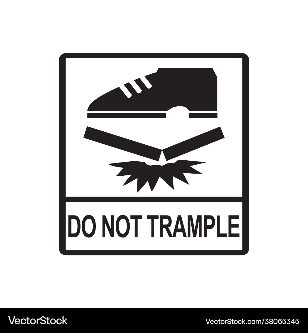 Fragile icon symbol design do not trample vector image