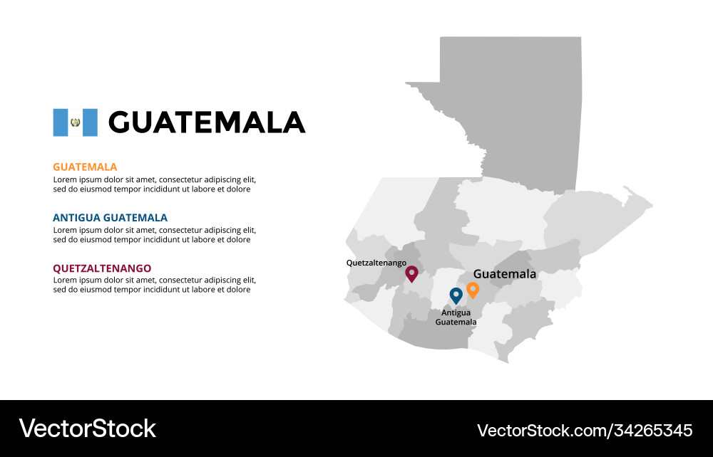 Guatemala map infographic template slide vector image