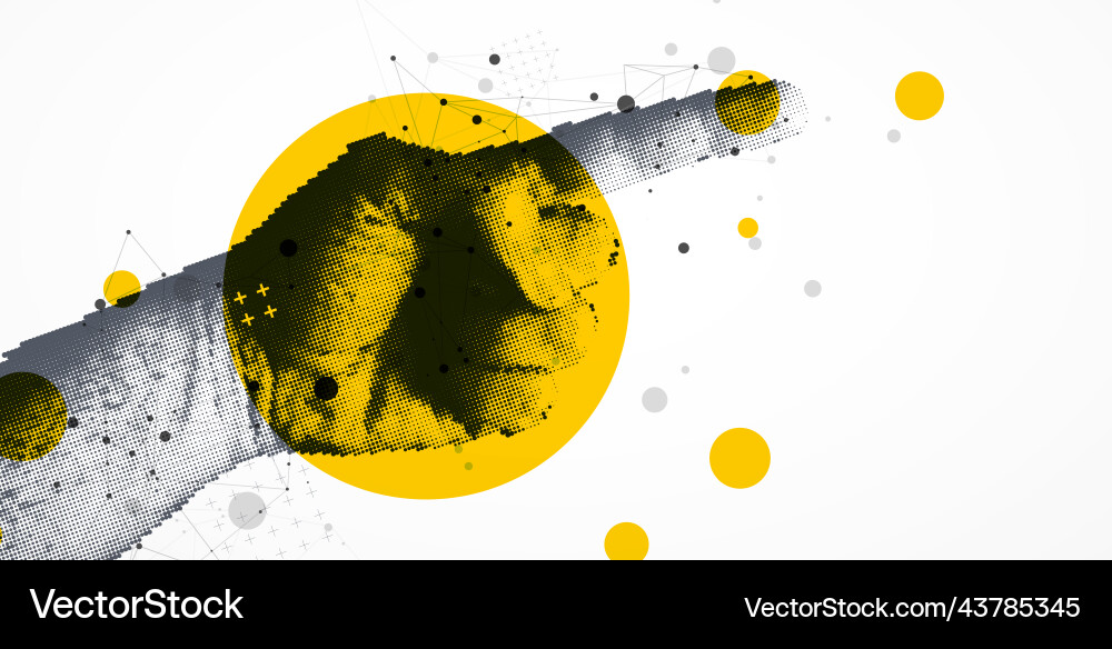 Hand pointing sign direction pointer halftone Vector Image