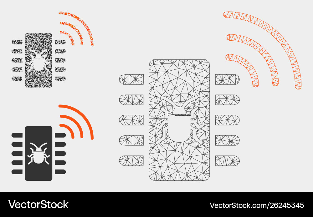 Hardware bug mesh 2d model and triangle Hardware bug mesh 2d model and triangle Vector Image