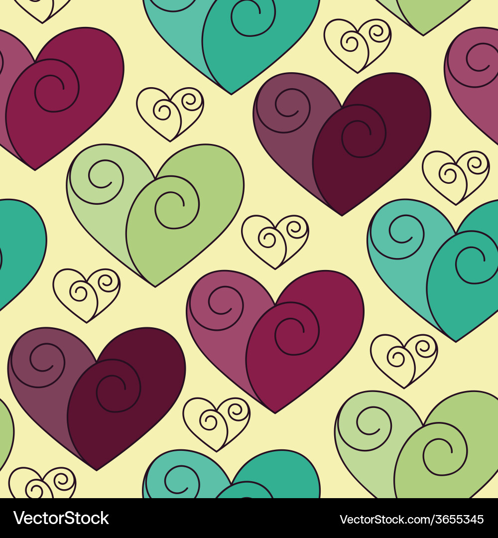 Seamless pattern with hearts Vector Image