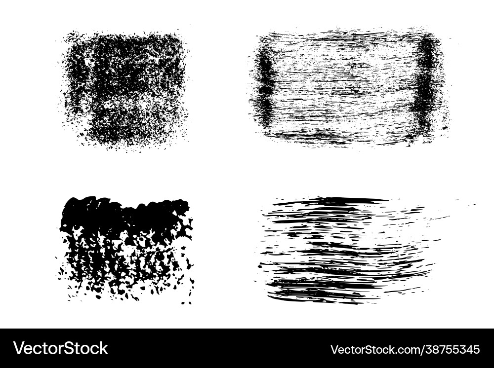Set black brush strokes isolated on white Set black brush strokes isolated on white vector image