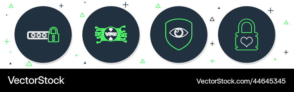 Set line vpn with microchip circuit shield Set line vpn with microchip circuit shield Vector Image