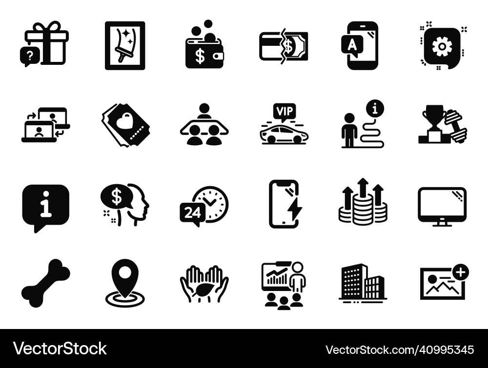 Set of business icons related to ab testing vector image