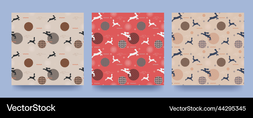 Set of chinese new year design patterns Vector Image