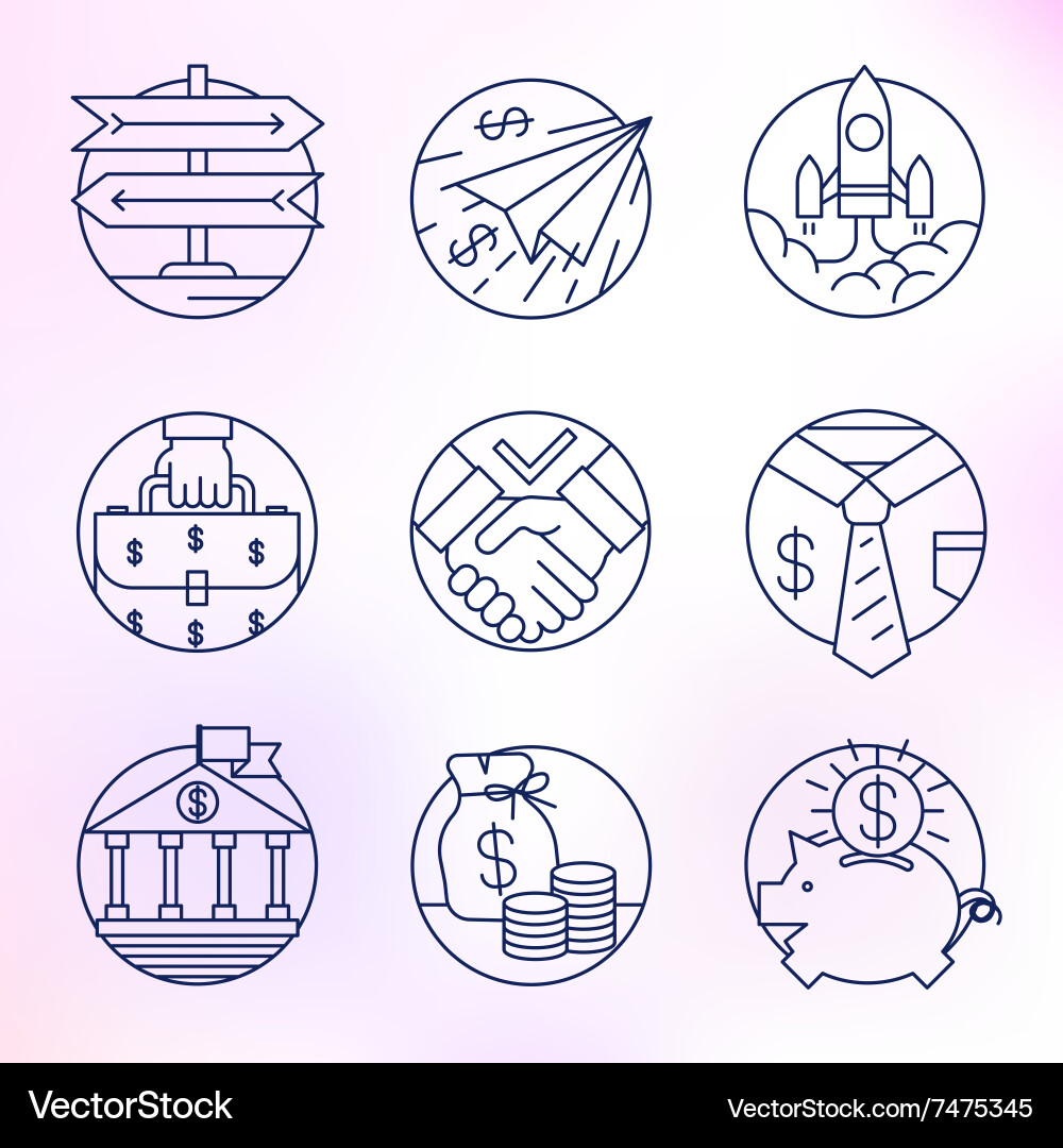 Set of icons in modern linear style Vector Image