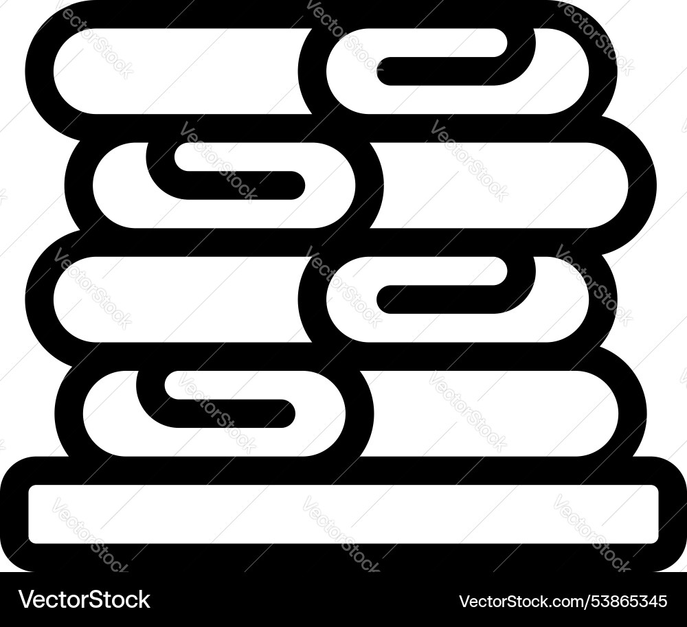 Stack of folded towels on shelf for drying Stack of folded towels on shelf for drying vector image