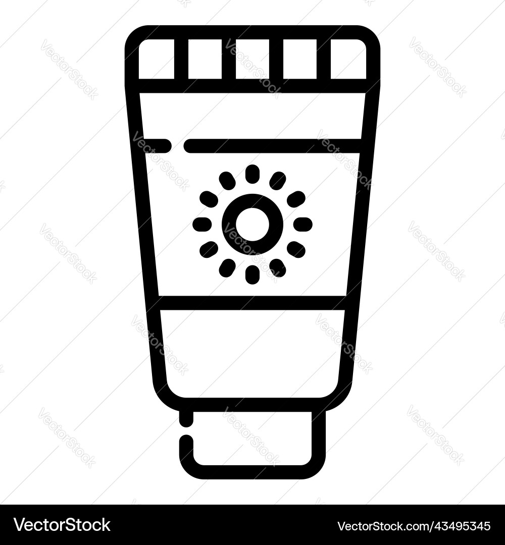 Sun block icon thin line style for web and mobile Vector Image