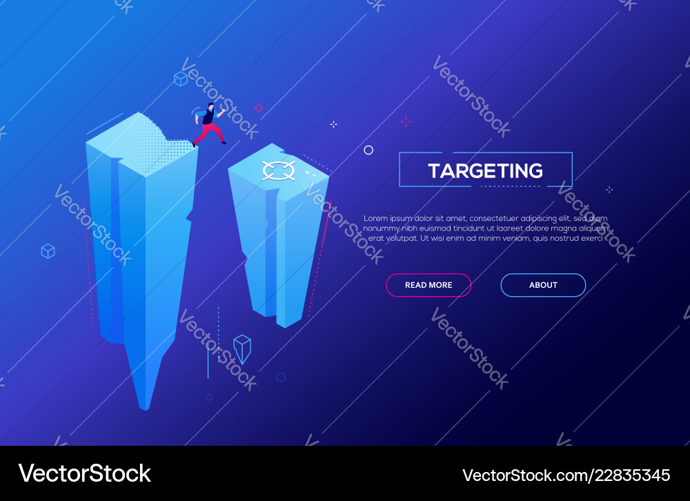 Targeting - modern colorful isometric web vector image