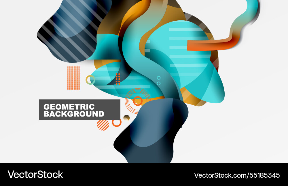 Vibrant abstract background overlapping shapes vector image