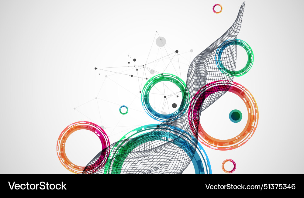 Abstract wave is made in a frame style template Vector Image