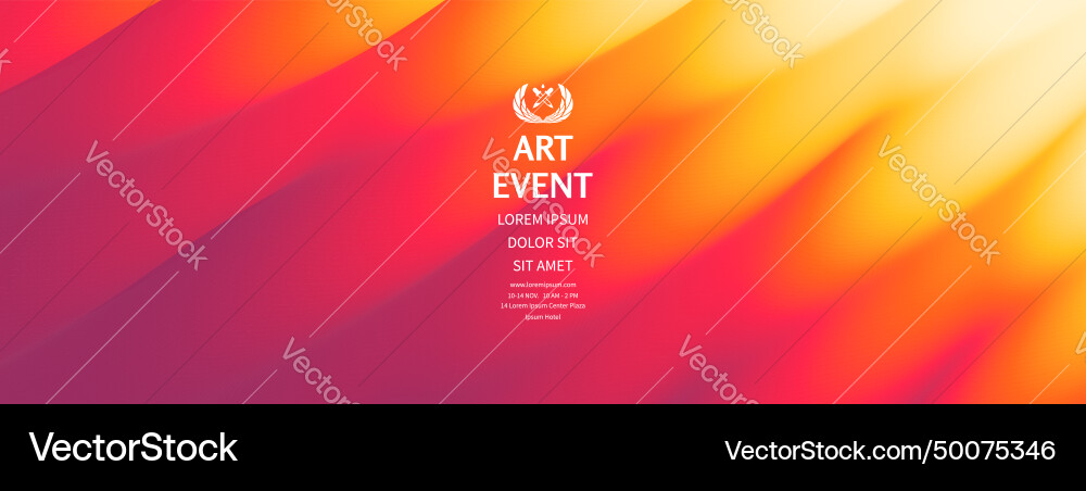 Art event invitation template abstract background Art event invitation template abstract background vector image