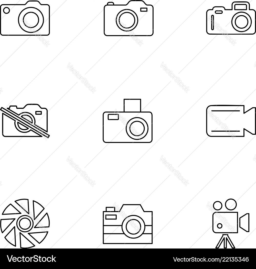 Camera recorder capture click photography Vector Image