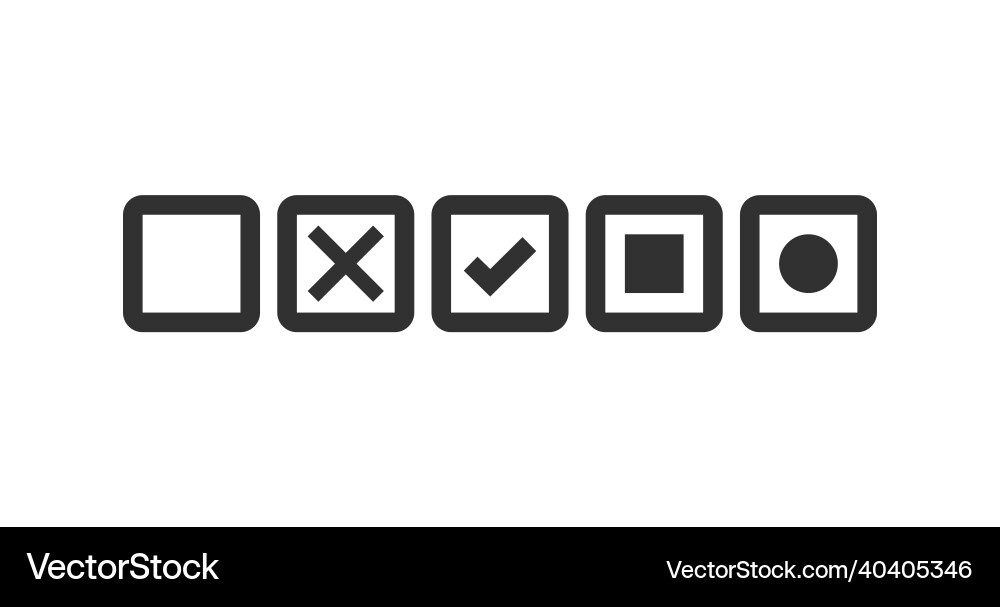 Checkbox Set: Empty and Filled Vector Image