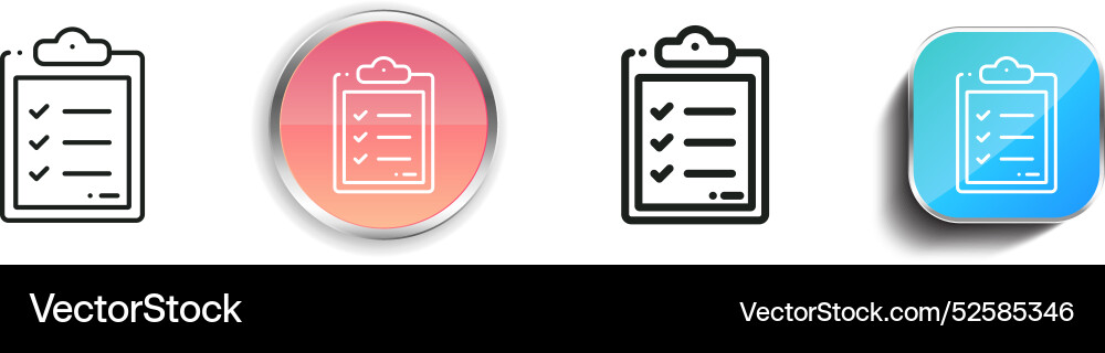Checklist icon thin linear regular and button vector image