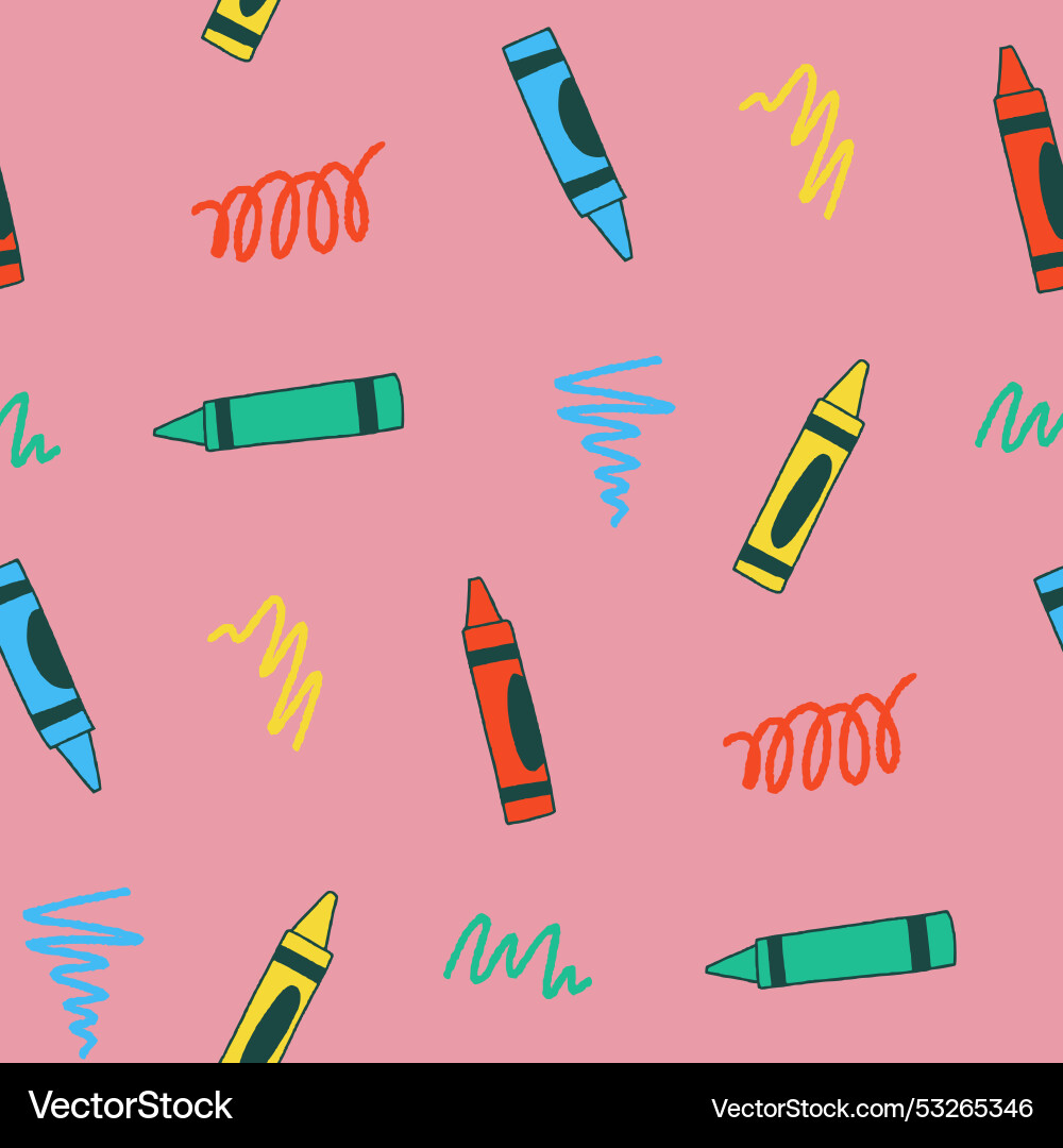 Crayon doodle scribble seamless pattern for print Crayon doodle scribble seamless pattern for print Vector Image
