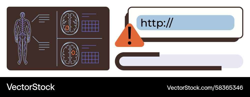 Digital Health Data Security Warning Vector Image