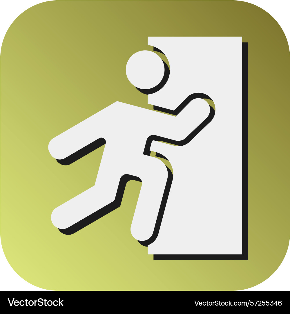 Emergency exit glyph gradient background icon Vector Image