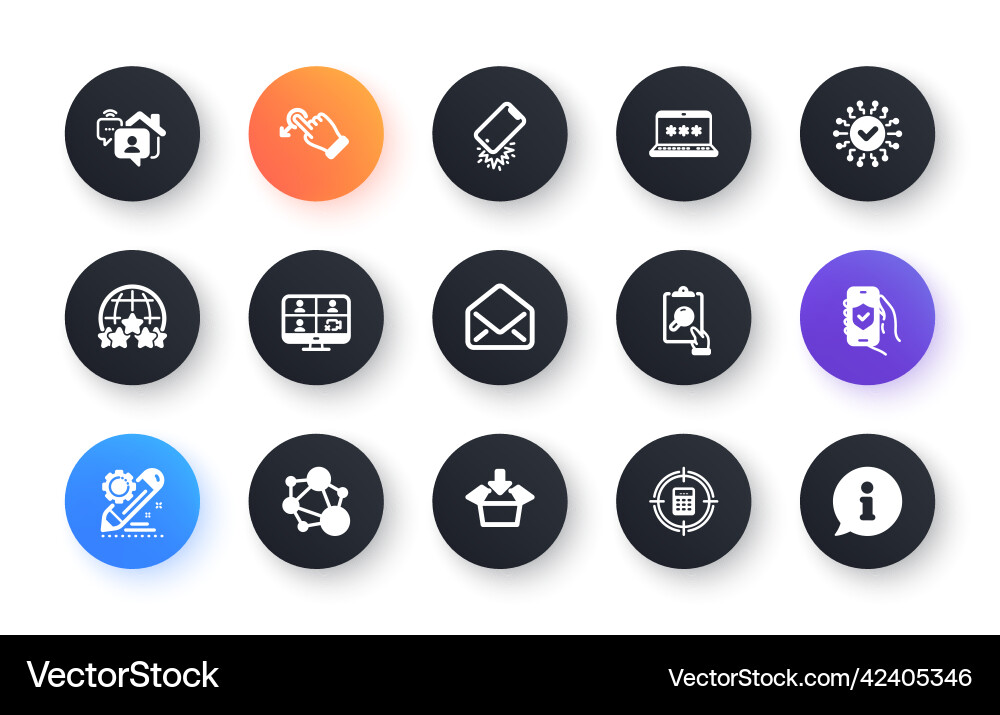 Minimal set of project edit calculator target Vector Image