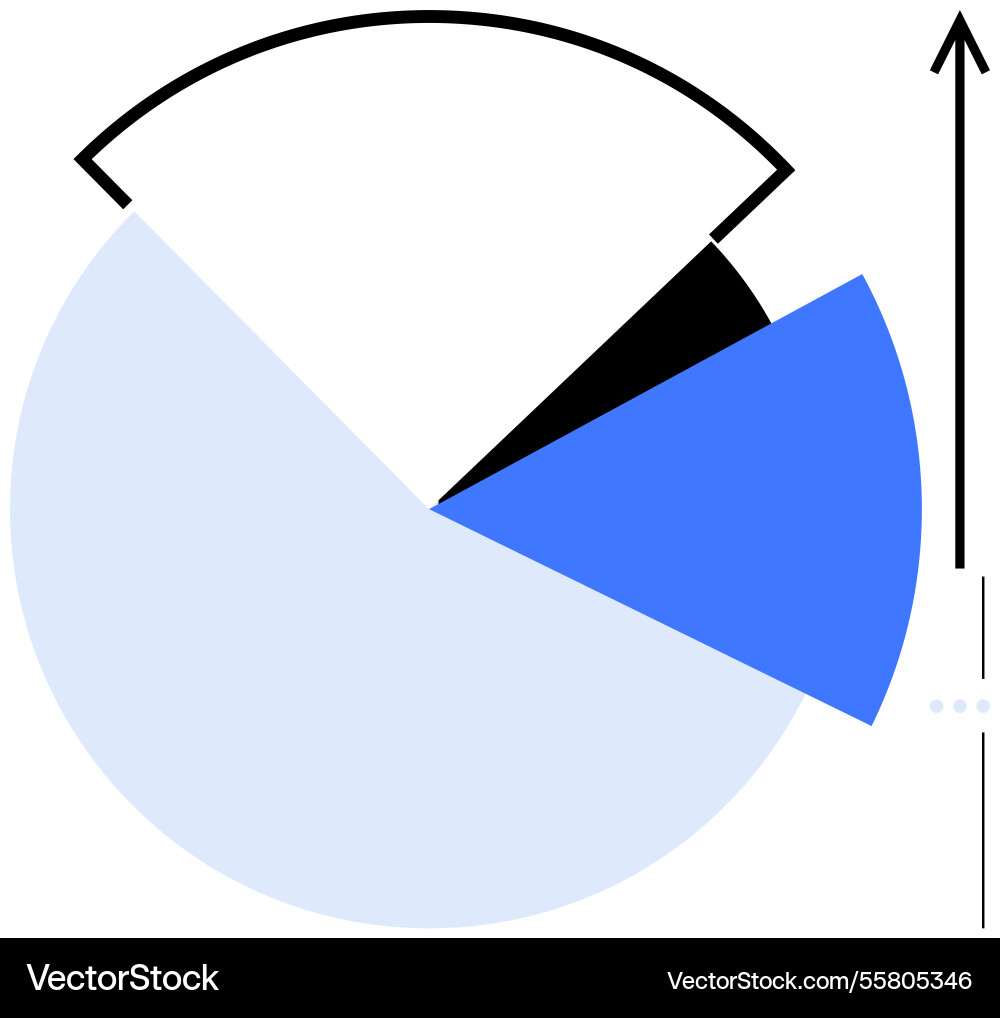 Minimalist pie chart with segments highlighting Vector Image