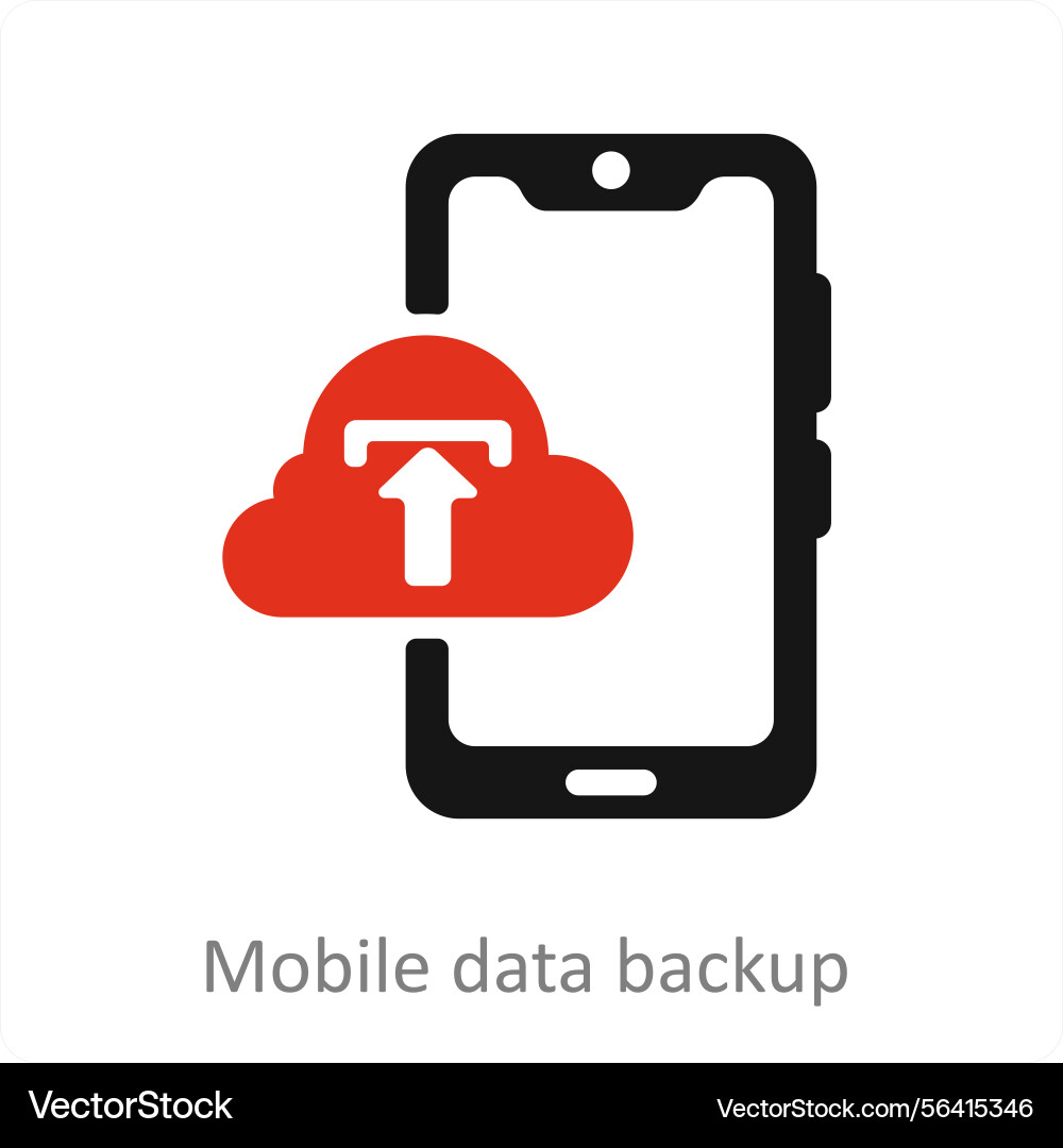 Mobile data backup icon concept Vector Image